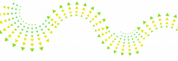Graphic of green and yellow triangles stacked to create a large wave pattern
