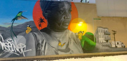 Image of mural painted by Cedric Douglass in Roxbury
