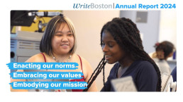 Two teen girls talk to each other. The title at the top reads