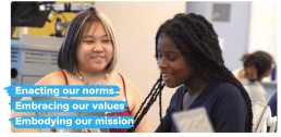 Two teen girls work together. Text reads